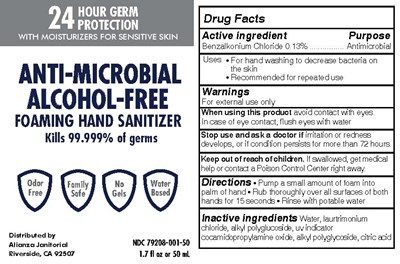 Anti-microbial Alcohol Free Foaming Hand Sanitizer (Anti Microbial Foaming Hand Sanitizer Label 50 mL Rev C)